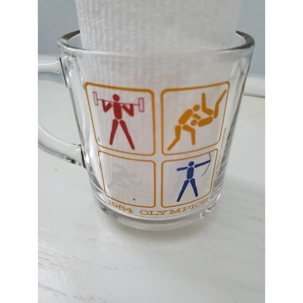 McDonalds‎ VINTAGE 1984 LOS ANGELES Olympics Coffee/Tea Cup/Mug Glass Lot of 3
